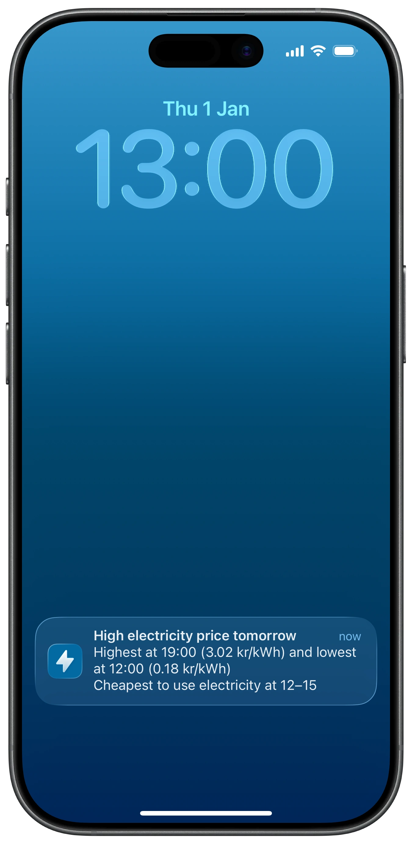 Lock screen with price notification